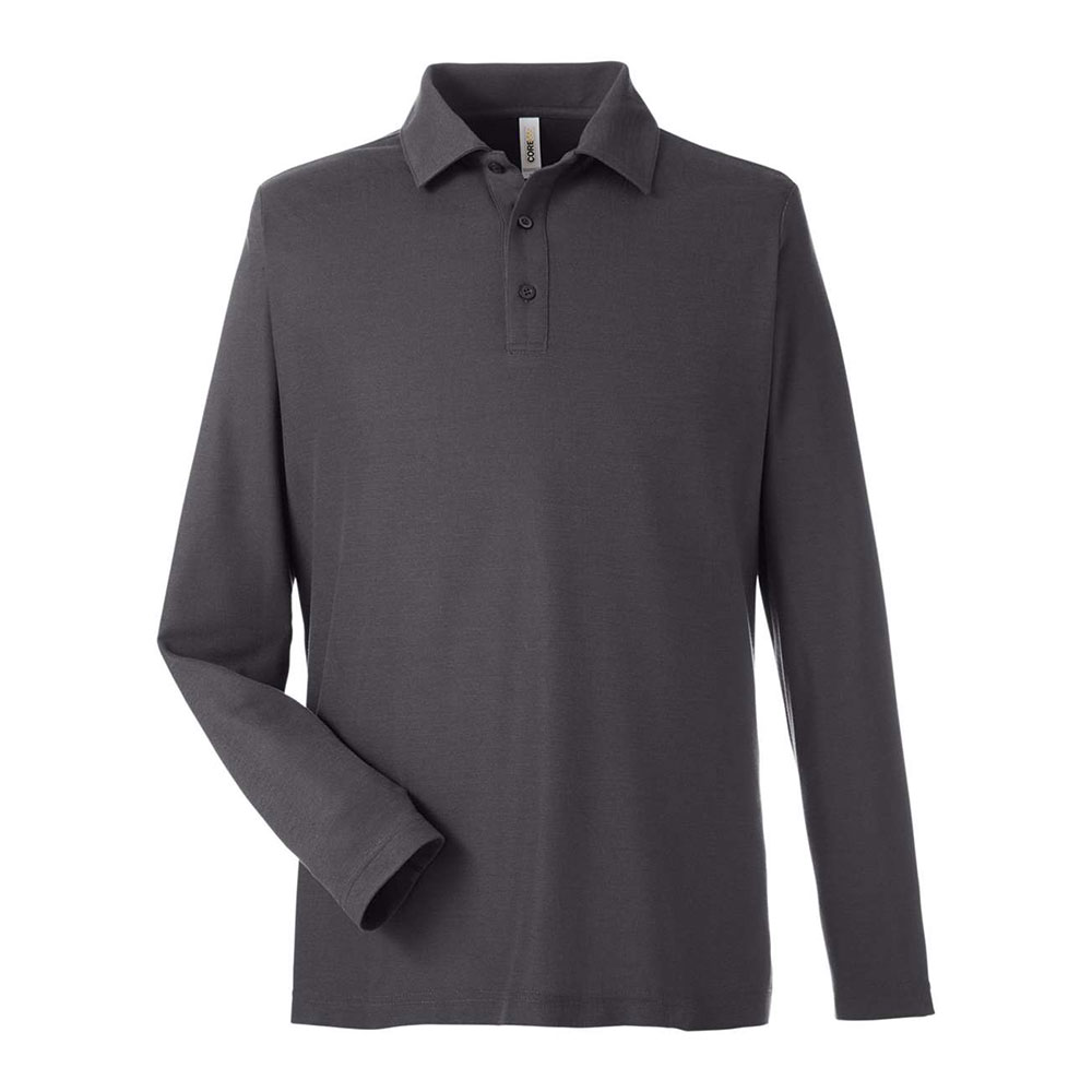CUSTOM CORE365 MENS FUSION CHROMASOFT™ LONG SLEEVE PIQUE POLO