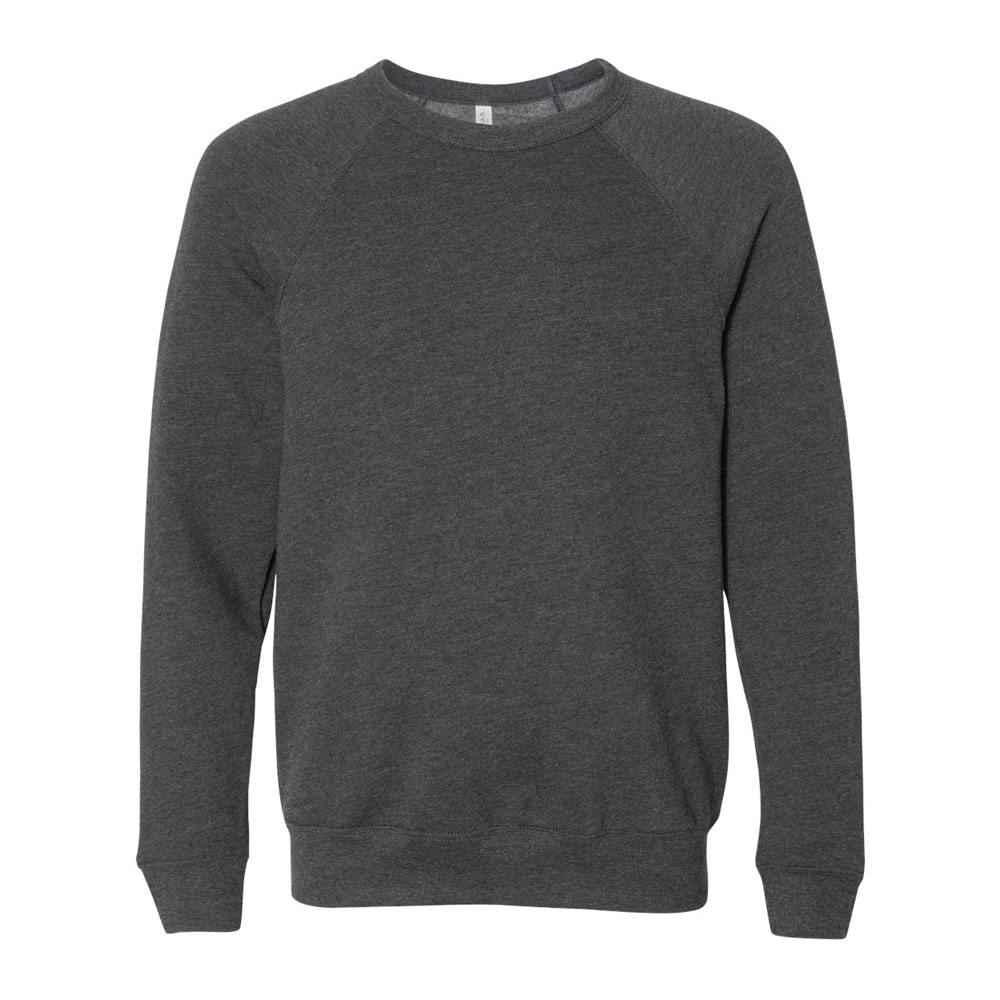 CUSTOM BELLA + CANVAS UNISEX SPONGE FLEECE RAGLAN CREWNECK SWEATSHIRT
